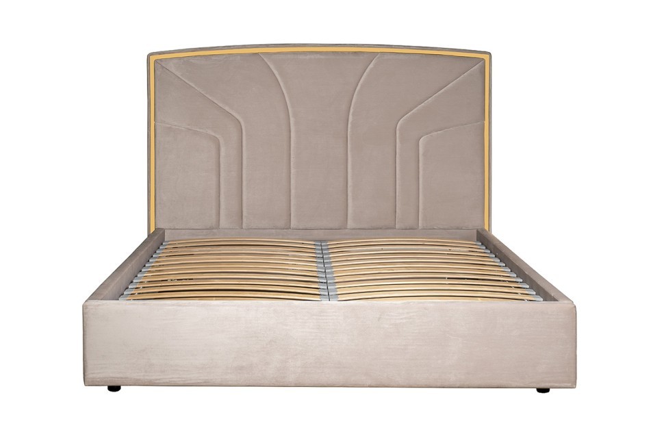 Кровать Lancy 180см, велюр серый 200*220*146см (TT-00009831)