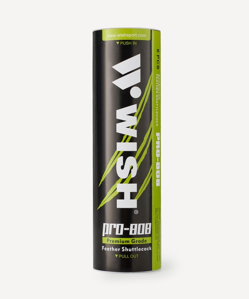 Набор воланов для бадминтона WISH S-808, перо, 6 штук (1585201)