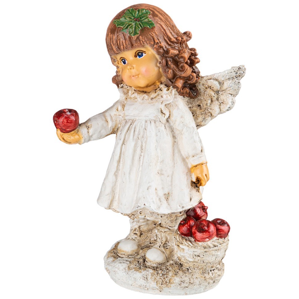 Фигурка декоративная "девочка-ангелочек с яблоками" высота 19 см Lefard (169-214)