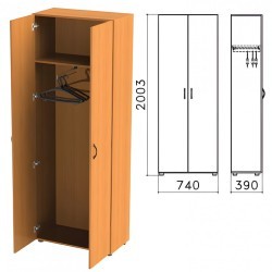 Шкаф для одежды Фея 740х390х2000 мм цвет орех милан ШФ17.5 640014 (1) (91938)