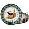 Набор тарелок из 6 шт."зеленая охота" диаметр=26 см. Elisabeth Bohemia Original (662-702)