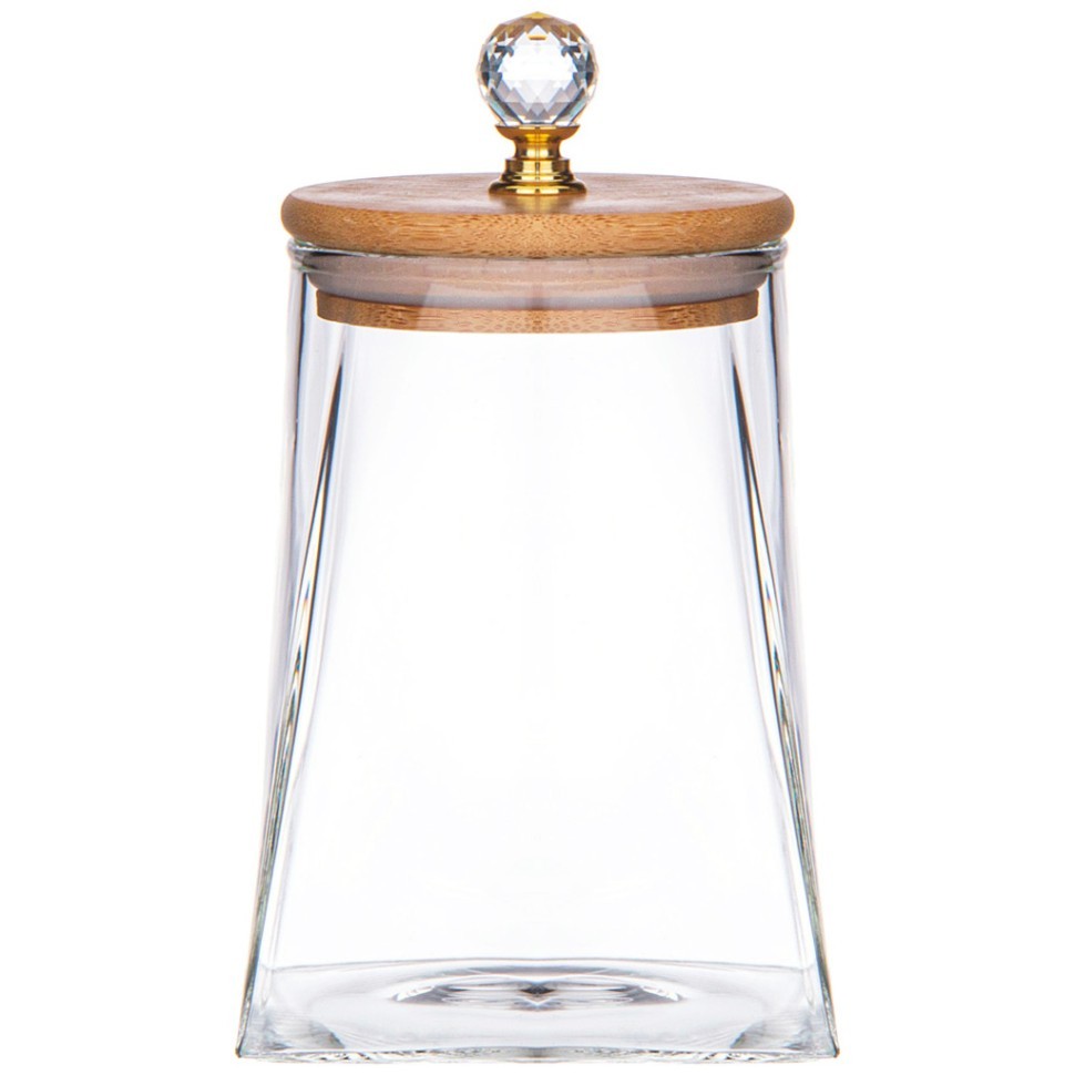 Емкость для сыпучих продуктов agness "kristall" 330 мл 7,5*7,5*10 см. цвет: прозрачный Agness (889-165)