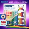Карандаши цветные супермягкие яркие классические Brauberg MAX 100 цв грифель 3,3 мм 181862 (1) (89474)