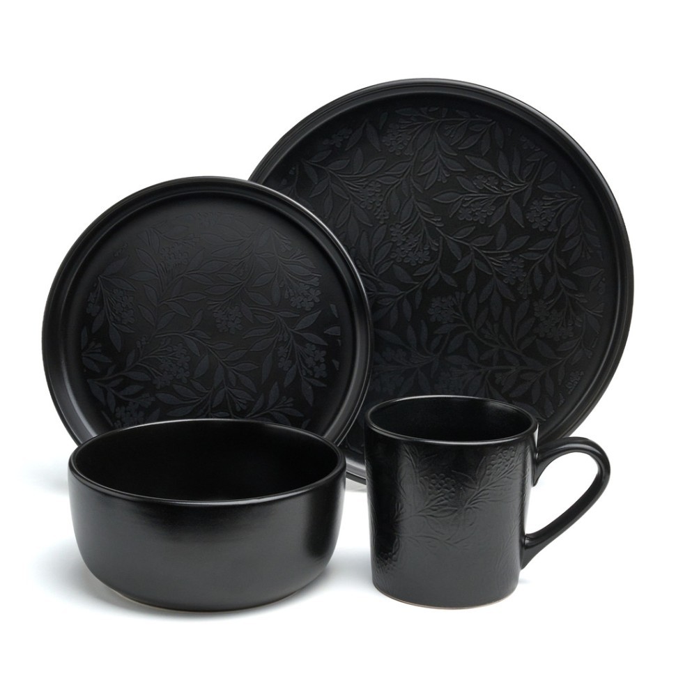 Набор посуды обеденный bronco "choice black" на 4 пер. 16 пр. Bronco (191-364)