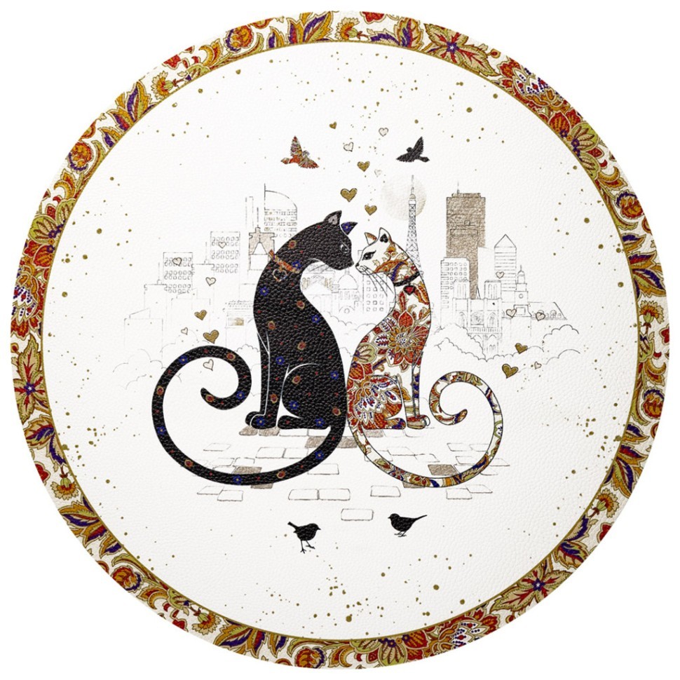Набор подстановочных салфеток "парижские коты" из 2 шт., диаметр=38 см Lefard (771-146)