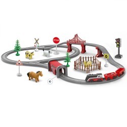 Железная дорога для детей "Мой город, 72 предмета", на батарейках озвученная (G211-021)