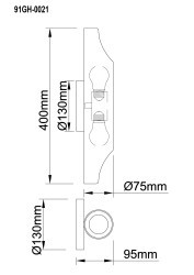 Бра металлическое черное/золотое 7,5*9,5*h.40см (TT-00005134)