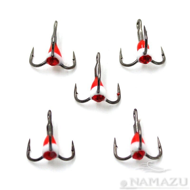 Крючок тройник Namazu светофор с каплей и камнем № 12, RW (5 шт.) N-HTL12RW (73809)