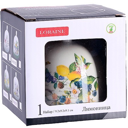 Лимонница с крышкой 9х9х9см Лесные ягоды с лимонами 2пр доломит LR (60153)
