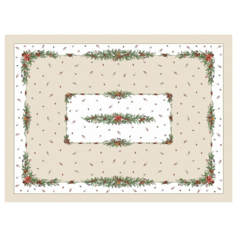 Скатерть 110х140 cm прямоугольная, "celebration", цвет: бежевый, tm lefard, полиэстер 100% (кор=34шт Lefard (986-001-18)