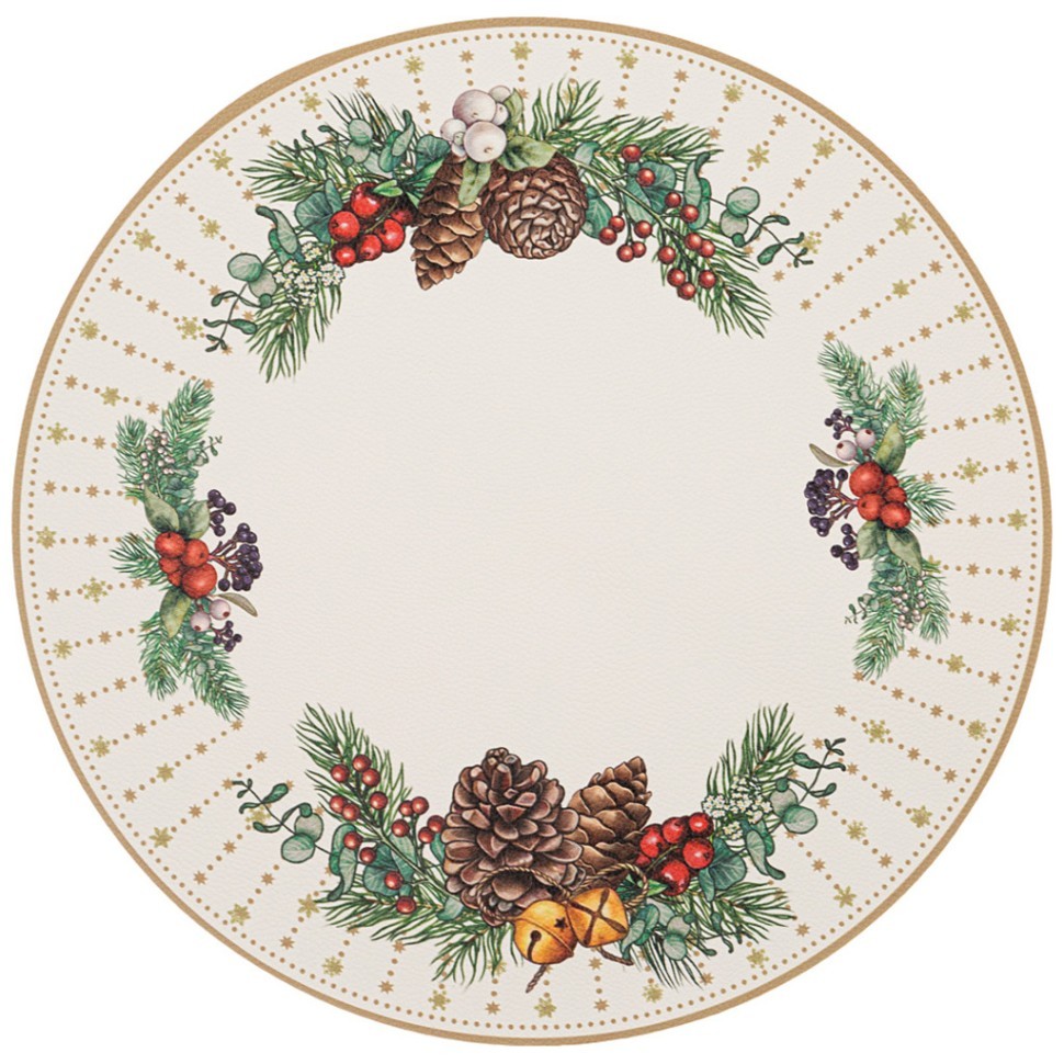 Набор подстановочных салфеток "celebration" из 4 шт., экокожа, диаметр=38 см Lefard (771-125)