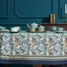 Скатерть "листья мориса" gold stripe овальная 160х220 см , 100% хлопок , твил, пропитка Lefard (850-752-41)