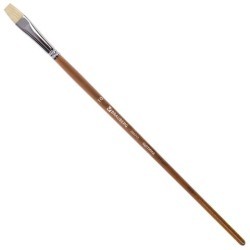 Кисть художественная щетина плоская № 10 длинная ручка 200717 (5) (86168)