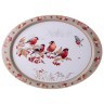Поднос сервировочный agness "снегири" овальный 39,5*29*1,7 см (898-270) 