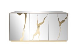 Комод зеркальный c золотым декором 160х45х90см (TT-00011858)