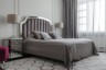 Кровать с зерк.вставками велюр роз-серый 211*189*158см (TT-00001547)