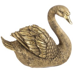 Фигурка декоративная "лебедь маленький" высота 18 см цвет: бронза с позолотой ИП Шихмурадов (169-394)