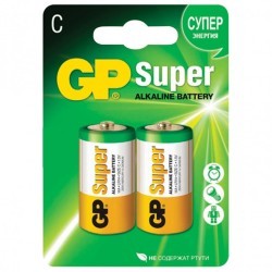 Батарейки алкалиновые GP Super LR14 (С) 2 шт 14A-2CR2 (76378)
