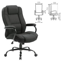 Кресло руководителя Brabix Premium Heavy Duty HD-002 до 200 кг, ткань, черное 531830 (71824)
