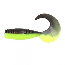 Твистер Yaman PRO Spry Tail, р.1,5 inch, цв. 32 - Black Red Flake/Chartreuse, 10 шт  YP-ST15-32 (88001)