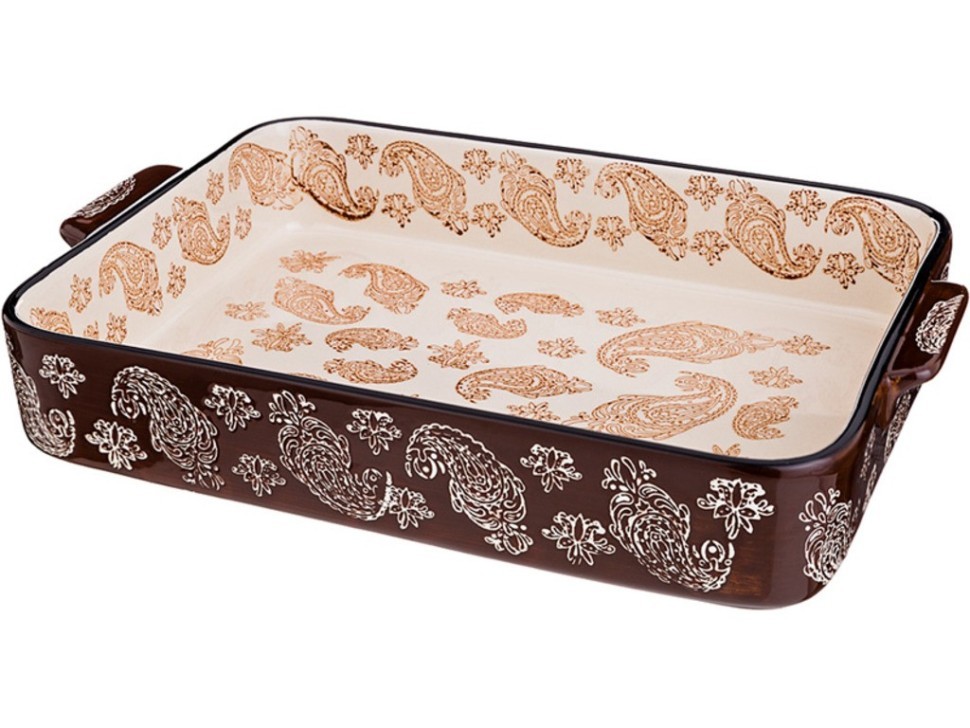 Блюдо для запекания и выпечки прямоуг. 35*24*6 см коричневое Agness (777-045)