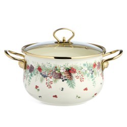 Кастрюля эмалированная agness со стеклянной крышкой серия "celebration", 3.6 л, 22*13 см Agness (943-085)