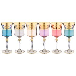 Набор бокалов для вина/воды из 6 штук 300мл "veneziano golors" ART DECOR (326-078)