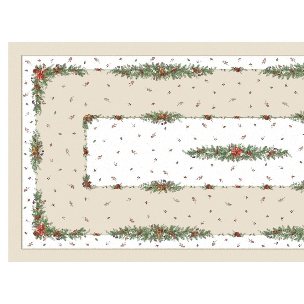 Скатерть  140х300 cm прямоугольная, "celebration", цвет: бежевый, tm lefard, полиэстер 100% (кор=14ш Lefard (986-001-21)