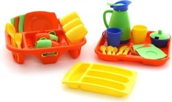 Набор детской посуды "Алиса" с сушилкой, подносом и лотком на 4 персоны (40718_PLS)