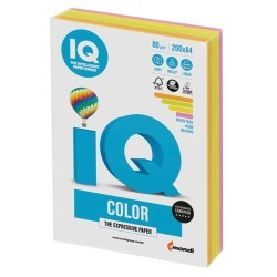 Бумага цветная для принтера IQ Color А4, 80 г/м2, 200 листов, 4 цвета, RB04 (65390)