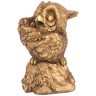 Фигурка декоративная "сова мультяшная на пне с букетом" н-25см  цвет: бронза с позолотой Lefard (169-890)