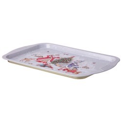 Поднос сервировочный agness "дед мороз и снегурочка" прямоугольный 40*25*2 см (898-265) 