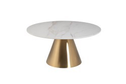 Стол журнальный керамогранит белый d80*40см (TT-00012870)