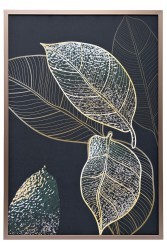 Холст "Золотые листья-1" 100х70 см, багет( латунь),поталь (TT-00010792)