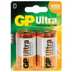 Батарейки алкалиновые GP Ultra LR20 (D) 2 шт 13AU-CR2 (76379)