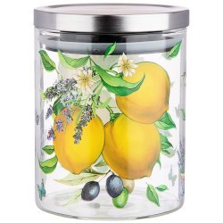 Емкость для сыпучих agness "прованс лимоны" , 850 мл боросиликатное стекло Agness (887-135)