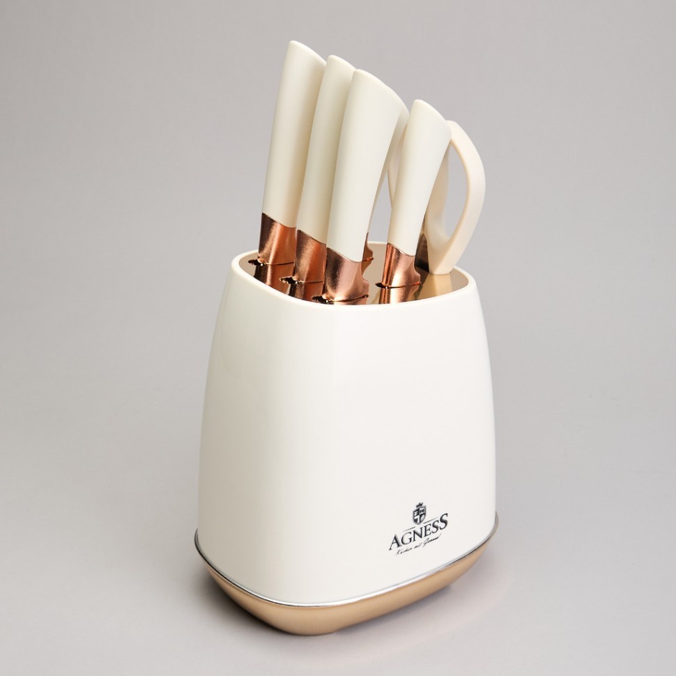 Набор ножей agness  на пластиковой подставке, 7 предметов Agness (911-785)