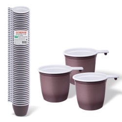 Одноразовые чашки пластиковые для чая и кофе 200 мл Лайма Бюджет 50 шт 600940 (5) (66940)