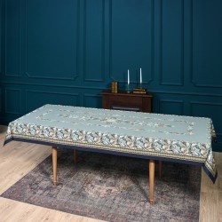 Скатерть "листья морриса" gold stripe 140х300см , 100% хлопок, твил, пропитка Lefard (850-752-23)