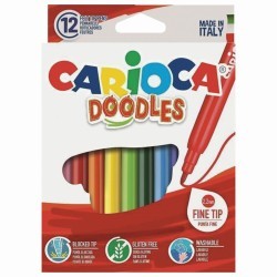 Фломастеры суперсмываемые Carioca Doodles 12 цветов 42314 (66526)