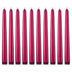 Набор свечей из 10 шт. металлик красный высота=24 см. Adpal (348-638)