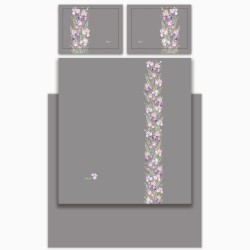 Кпб, евро, "irises" серый, сатин, хлопок 100%, подод.200х220-1шт, пр.240х240-1шт, нав.50х70-2шт Lefard (989-001-14)