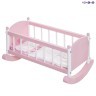 Деревянная кроватка для куклы, цвет Розовый (PFD116-09)