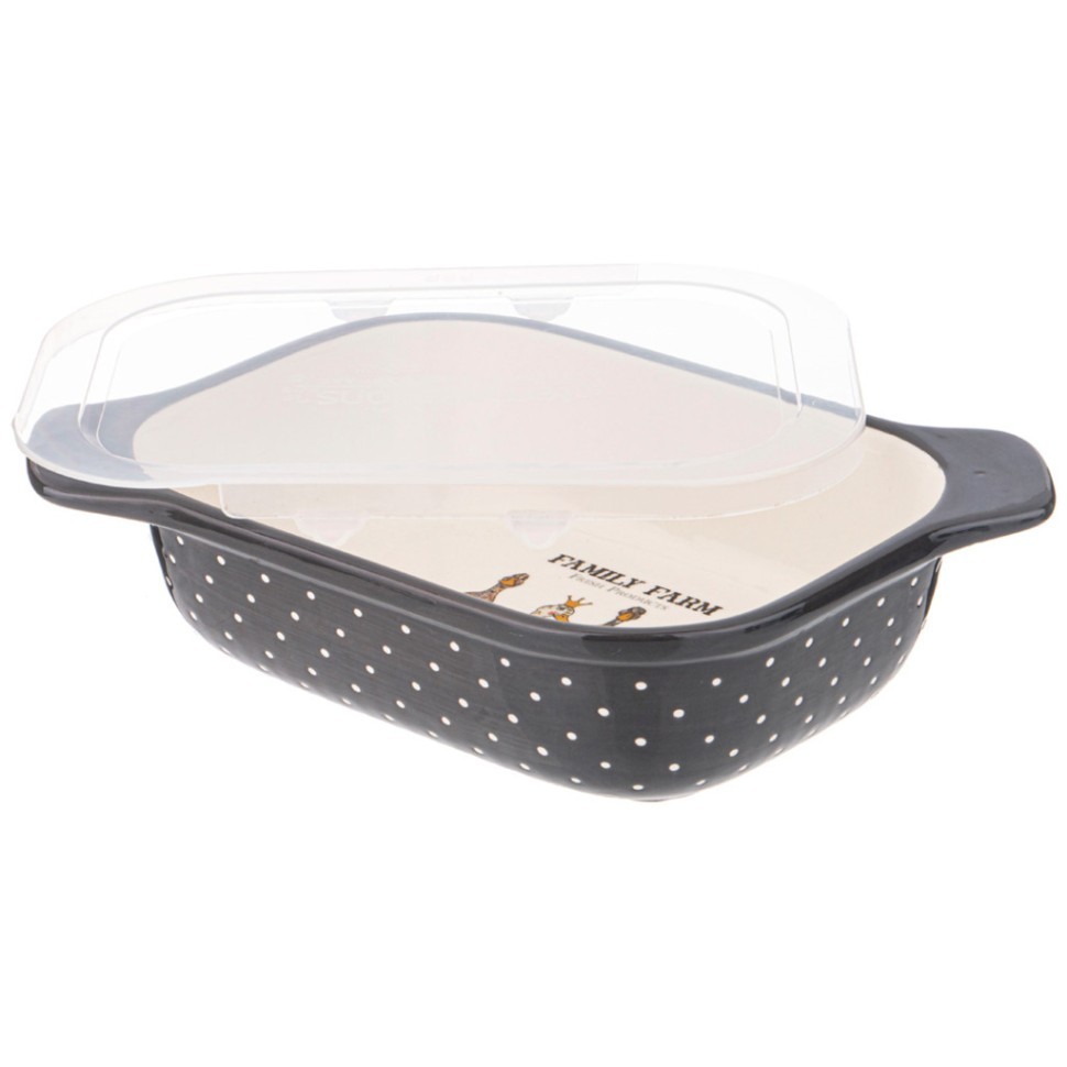 Форма для запекания "family farm" с пластиковой крышкой 25,5*19*6,5 см Lefard (536-275)