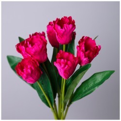 Букет искусственный из 9 тюльпанов длина=44см , цвет малиновый мал.уп.=24шт Lefard (535-337)