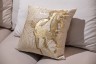 Подушка с бисером, стеклярусом и вышивкой "Голден Спирит" беж 45*45 (TT-00016754)