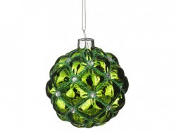 Декоративное изделие шар стеклянный диаметр=8 см. высота=9 см. цвет: салатовый Dalian Hantai (D-862-100)