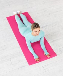Коврик для йоги и фитнеса FM-101, PVC, 183x61x0,6 см, розовый (2104795)