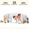 Набор фигурок животных серии "Мир лошадей": Конюшня игрушка, лошади, фермер, инвентарь - 16 предметов (ММ205-070)