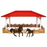 Набор фигурок животных серии "Мир лошадей": Конюшня игрушка, Фризская лошадь с жеребенком, фермер, наездница, инвентарь -  22 предмета (MM214-359)